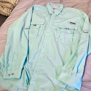 Columbia PFG LS shirt bright light blue XL
